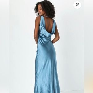 LuLu's Maxi Slip Dress with Cowl Neck